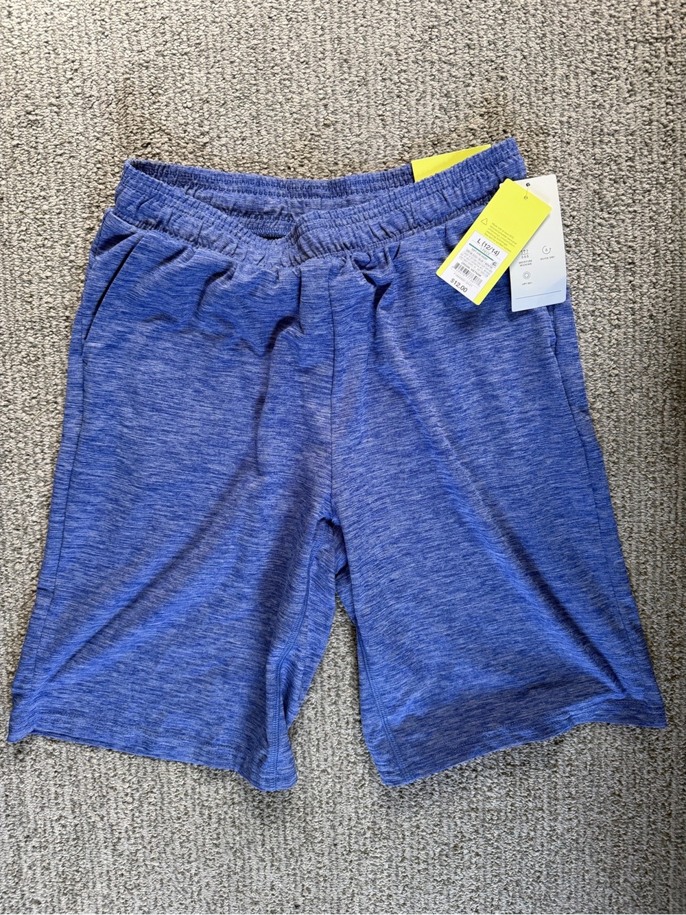 Kids Blue Heather Athletic Shorts - Lightweight Comfort